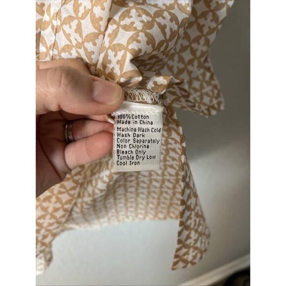 NWT Charleston Shoe Co. by Steve Mayer Cotton Tunic/Cover-Up Tan/White-Medium - Picture 4 of 5